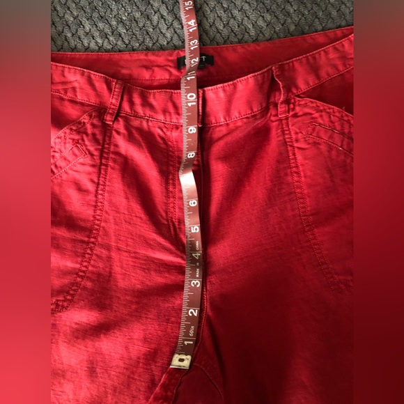 Loft Slim Ankle Crop Mid Rise Linen Blend Pants size 14 - Picture 8 of 10